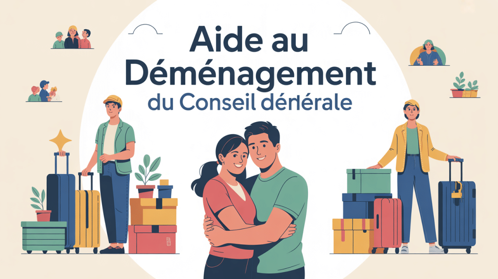 Illustration aide au déménagement conseil général famille et assistance