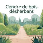 Vue jardin cendre de bois désherbant