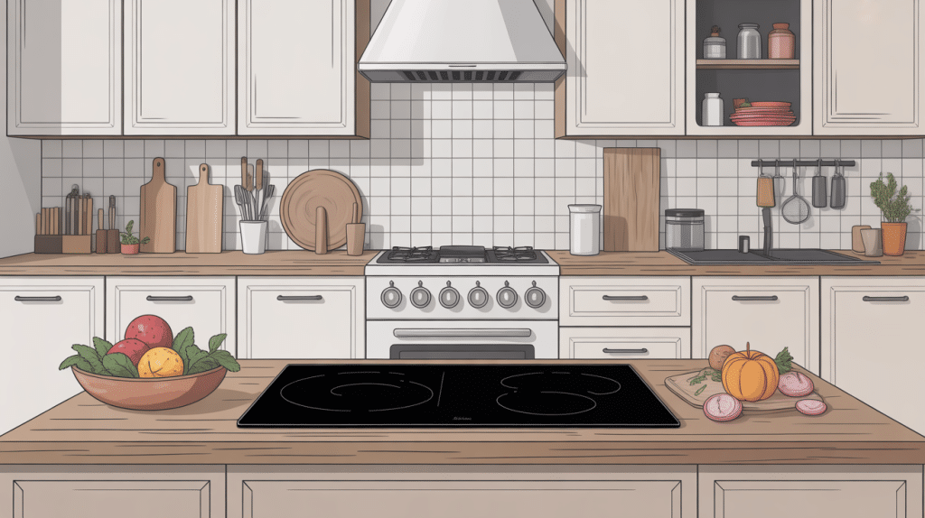 illustration chant de plan de travail cuisine moderne