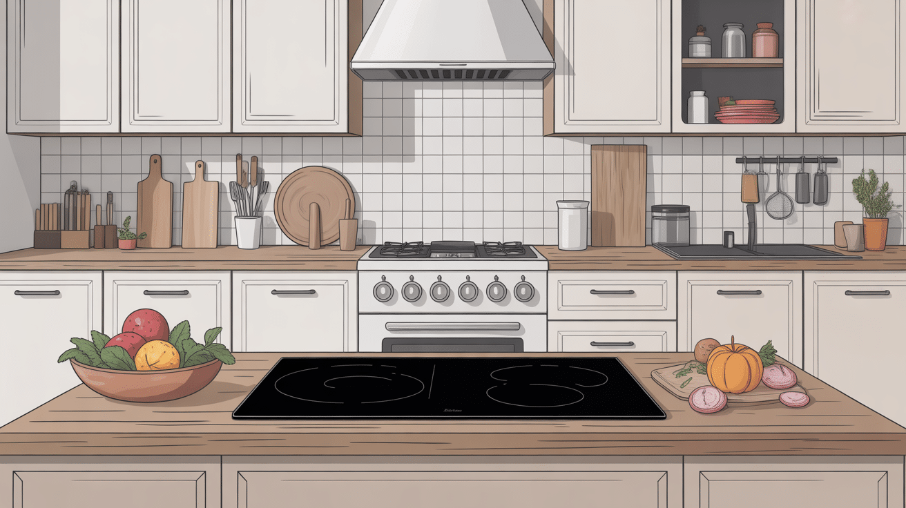 illustration chant de plan de travail cuisine moderne