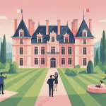 illustration chateau a vendre en france paysage verdoyant