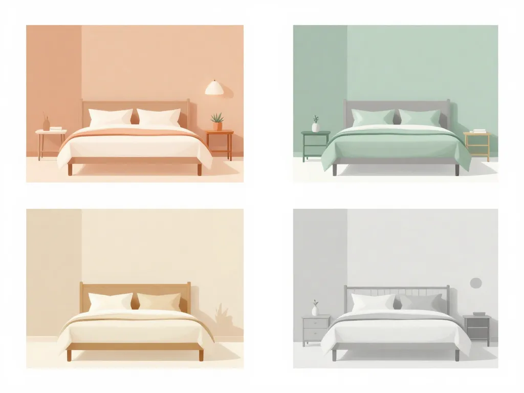 Diagramme visualisant couleur tendance 2024 chambre à coucher selon lumière et taille