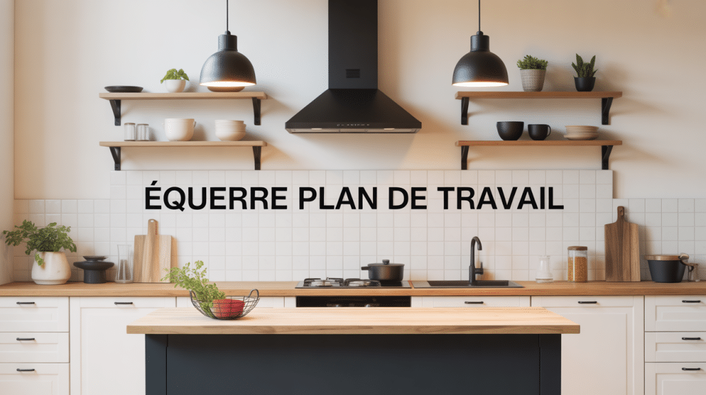 equerre plan de travail suspendu fixée au mur contemporain