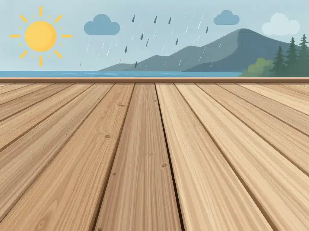 Comparatif espace entre lame terrasse bois et composite conditions climatiques