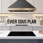 illustration centrale evier sous plan de travail moderne cuisine