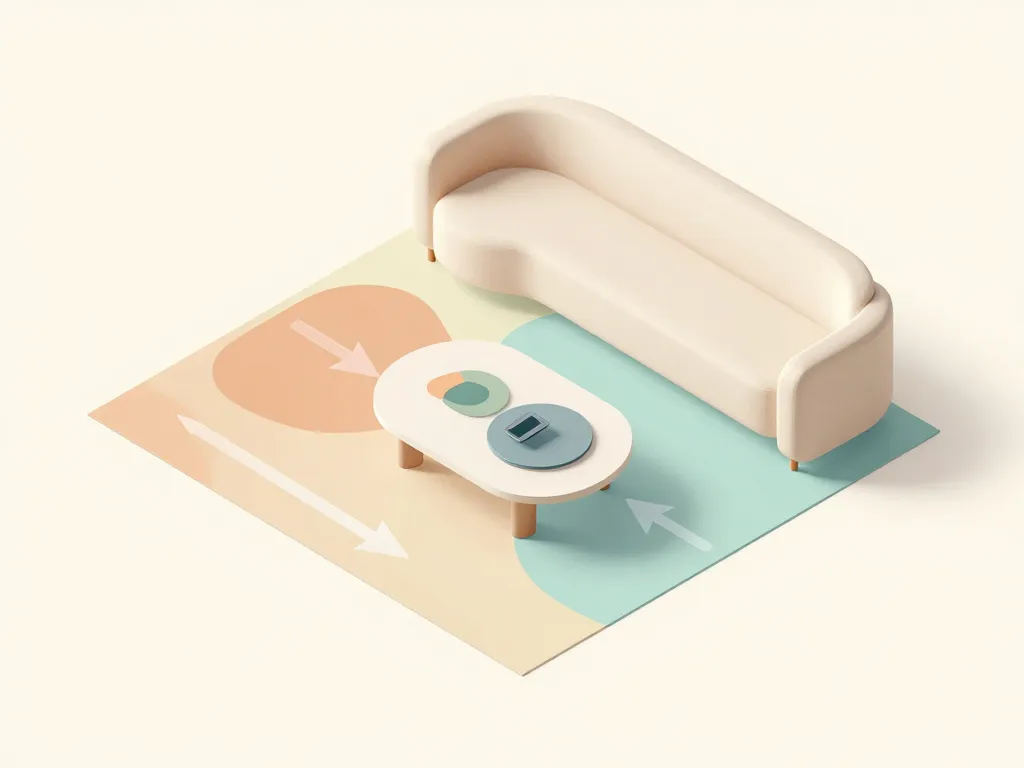 circulation idéale autour d’une table de salon basse design