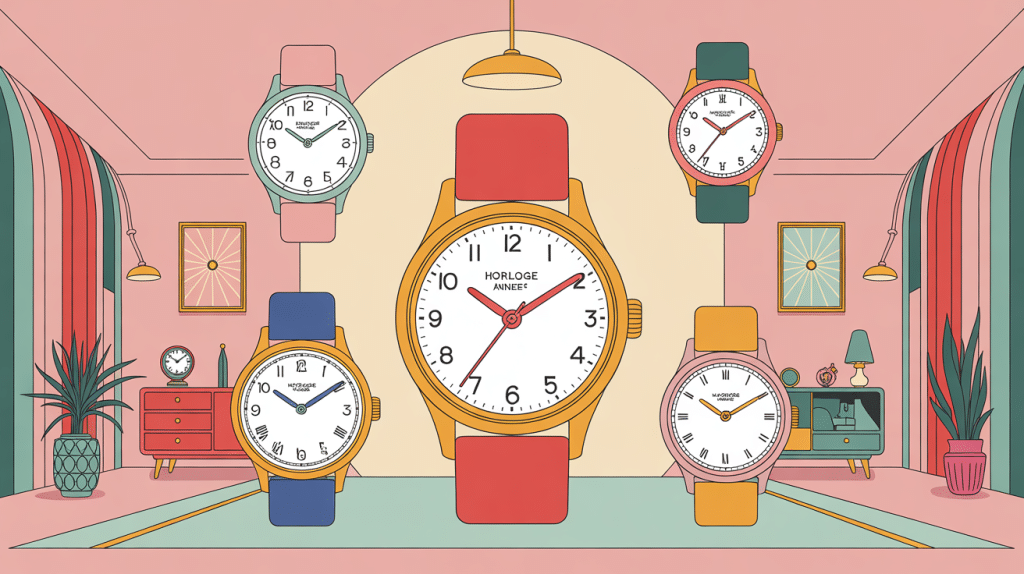 horloge vintage année 50 décor mi-rétro mi-moderne