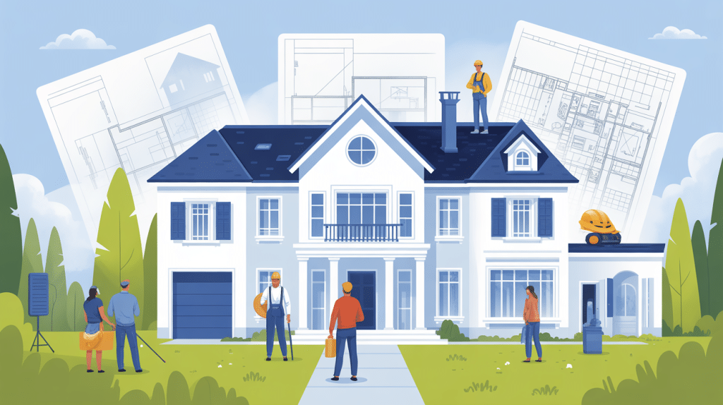 maison blanche constructeur illustration vectorielle maison neuve