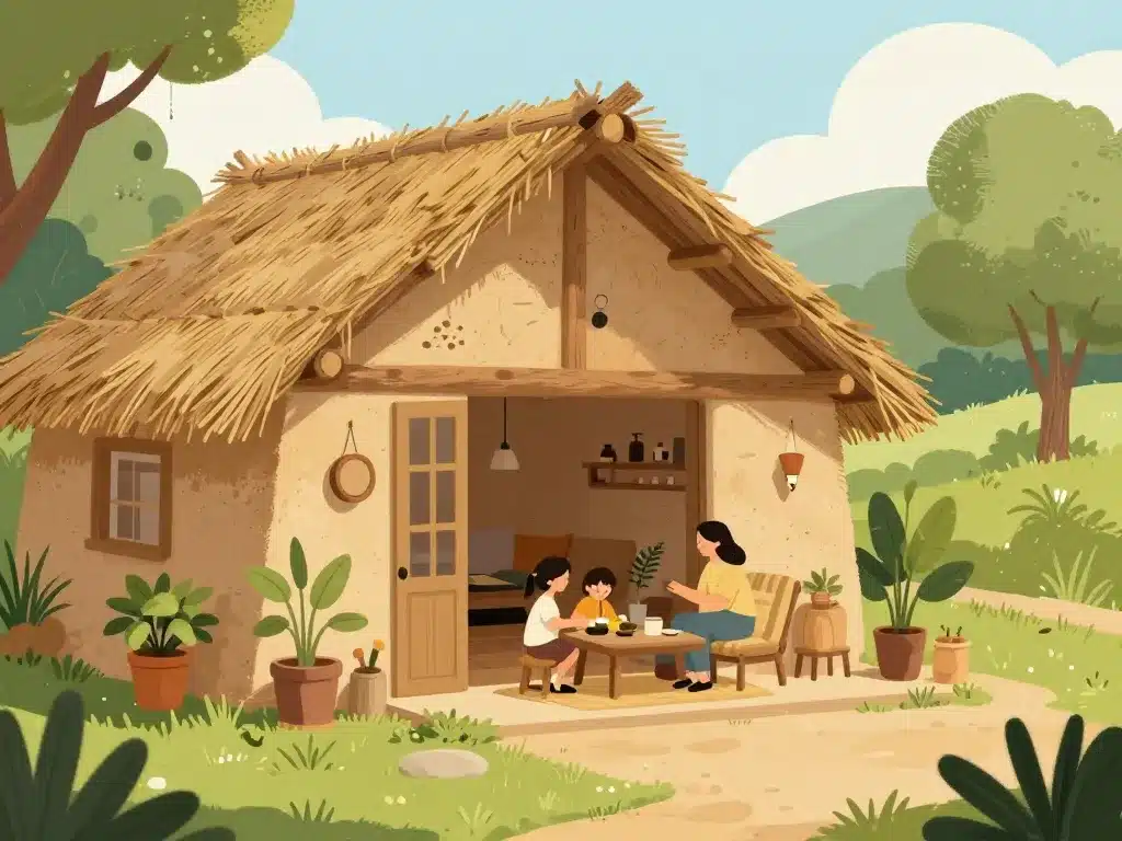 Maisons en torchis intérieur confortable