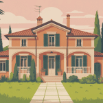 Maisons italiennes illustration façade terrasse