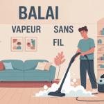 meilleur balai vapeur sans fil utilisé dans un salon propre