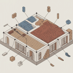 noue de toiture schéma technique illustration vectorielle