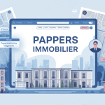 Pappers Immobilier illustration interface et icônes