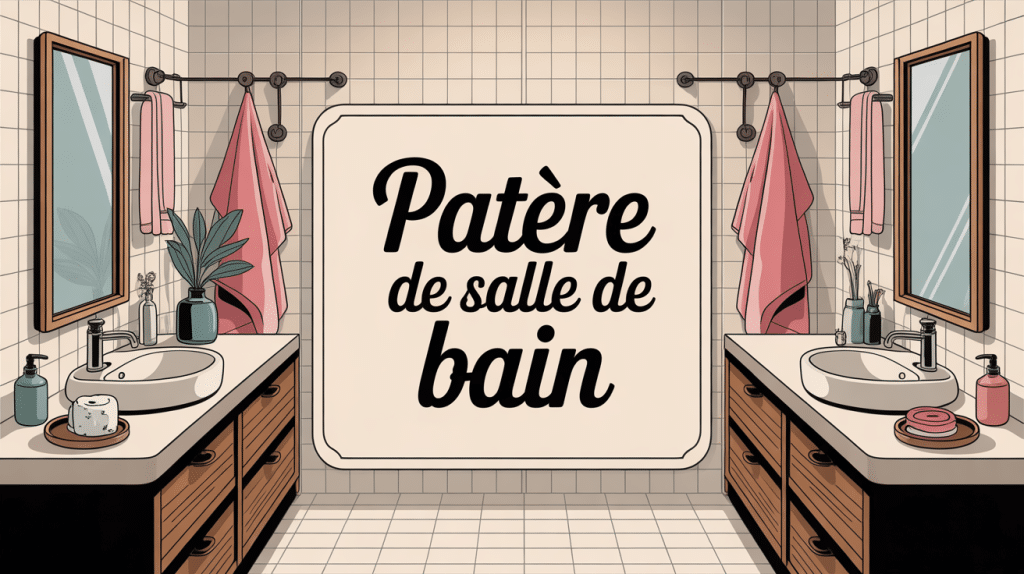 patere salle de bain alignée moderne avec serviettes