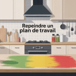 peindre un plan de travail fraichement repeint cuisine moderne