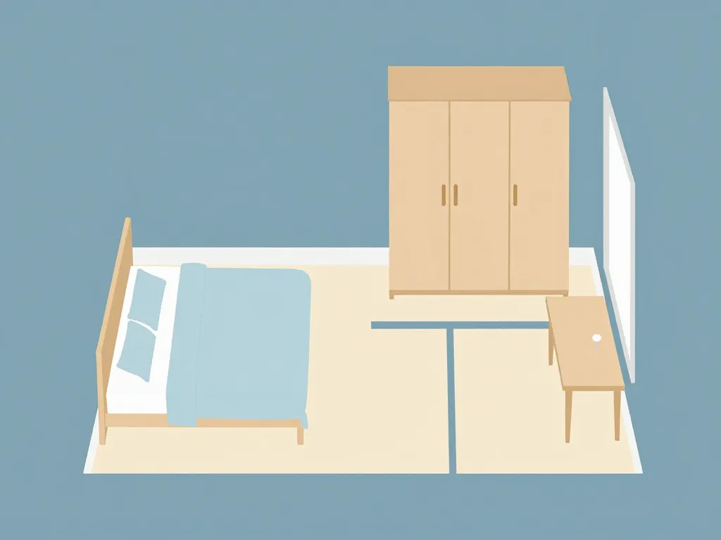 plan chambre disposition lit rangement bureau