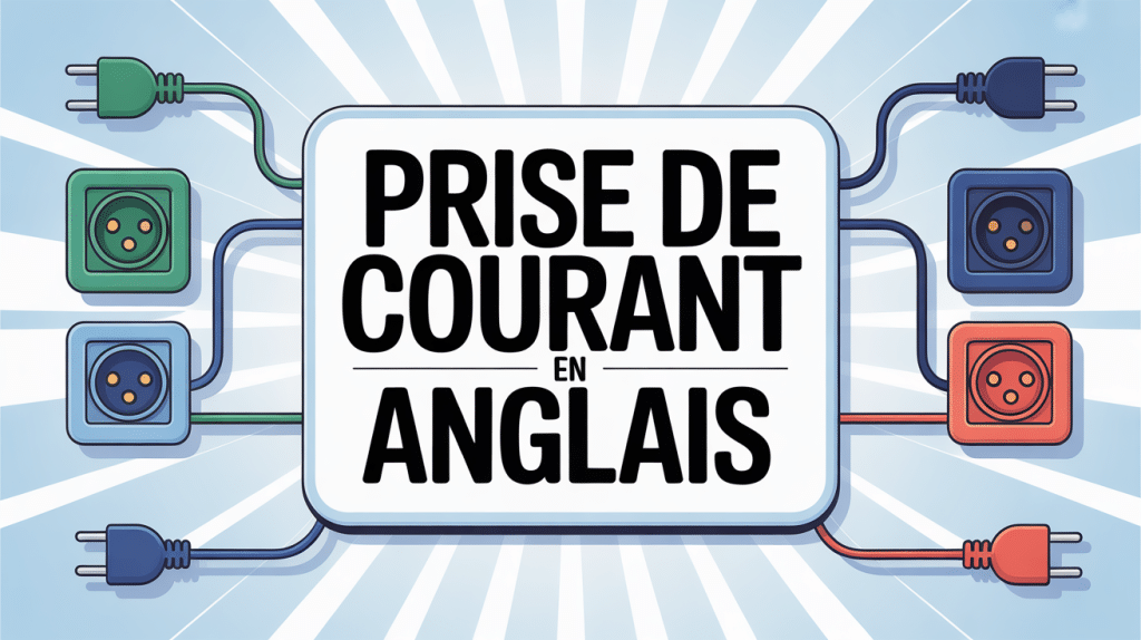 Illustration pays anglophones prise de courant en anglais