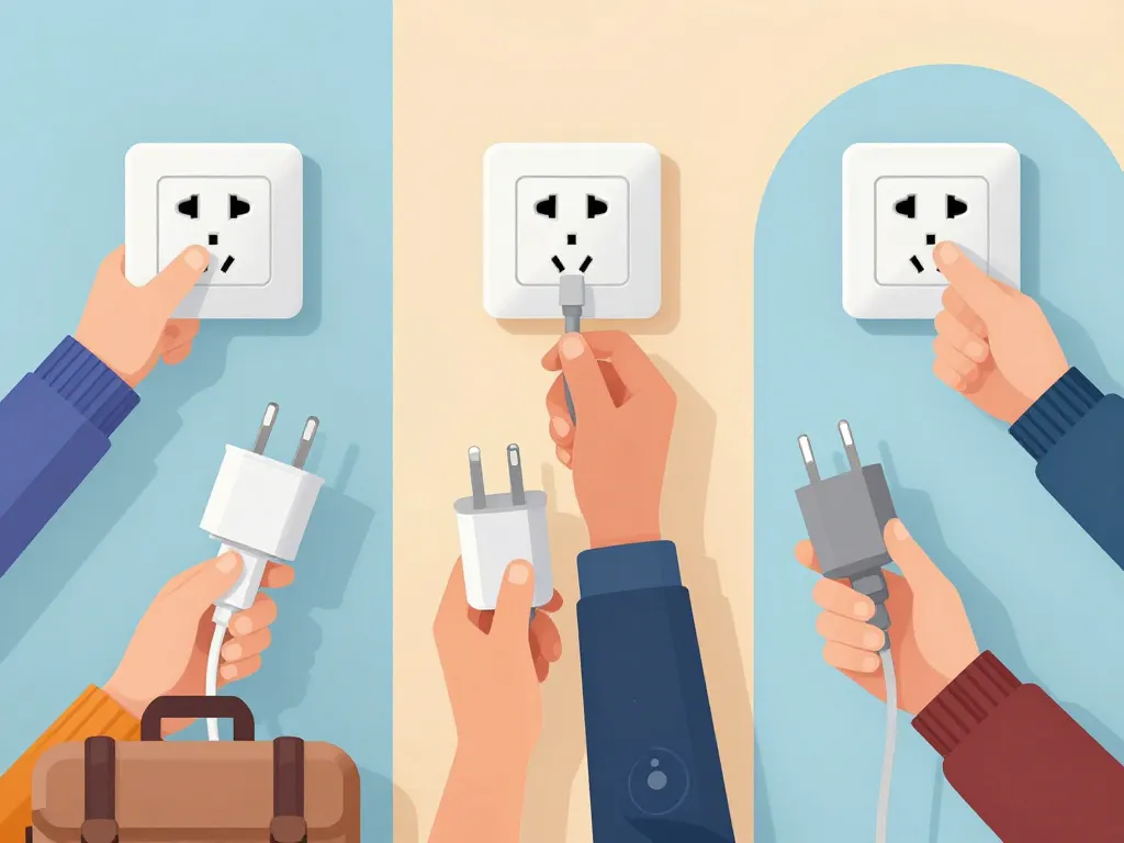 Illustration prise de courant en anglais variantes pays anglophones voyage