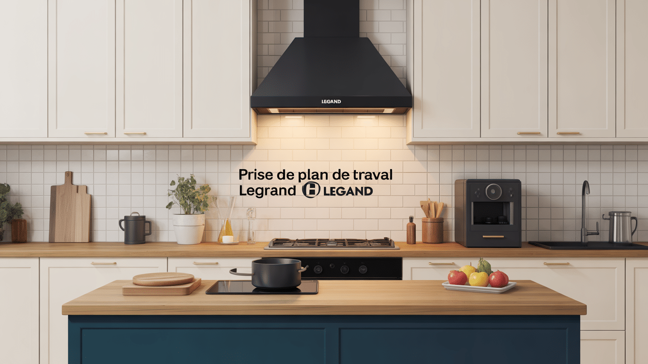 illustration prise plan de travail legrand cuisine contemporaine