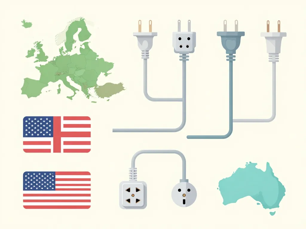 types de prises de courant en anglais et adaptateurs