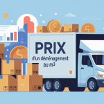 illustration prix d'un demenagement au m3 camion et cartons