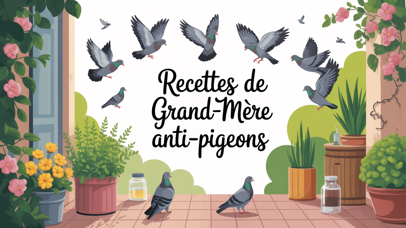 recette de grand-mère pour faire fuir les pigeons illustration balcon écologique
