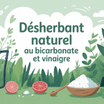 illustration recette désherbant naturel bicarbonate et vinaigre