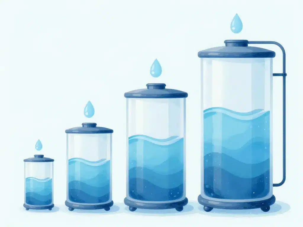 régénération adoucisseur combien de litre illustration tailles adoucisseur