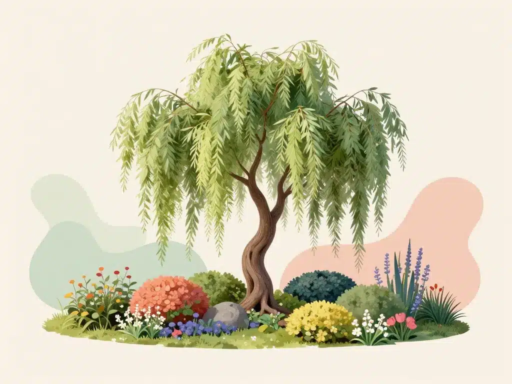 sophora pleureur associations arbustes vivaces