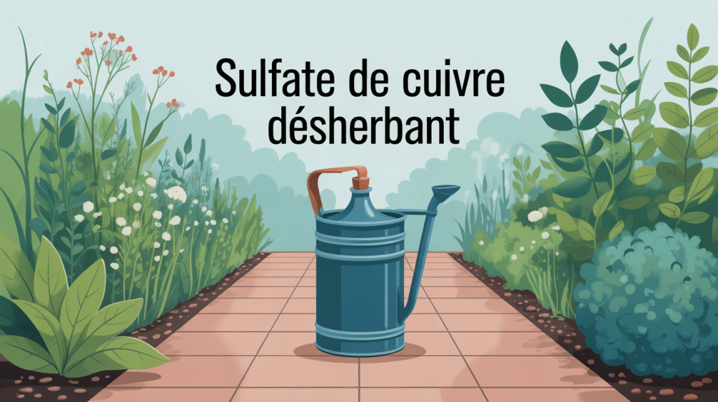 Sulfate de cuivre desherbant sur allées et mousses