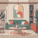 table de salon basse design au centre d’un salon contemporain