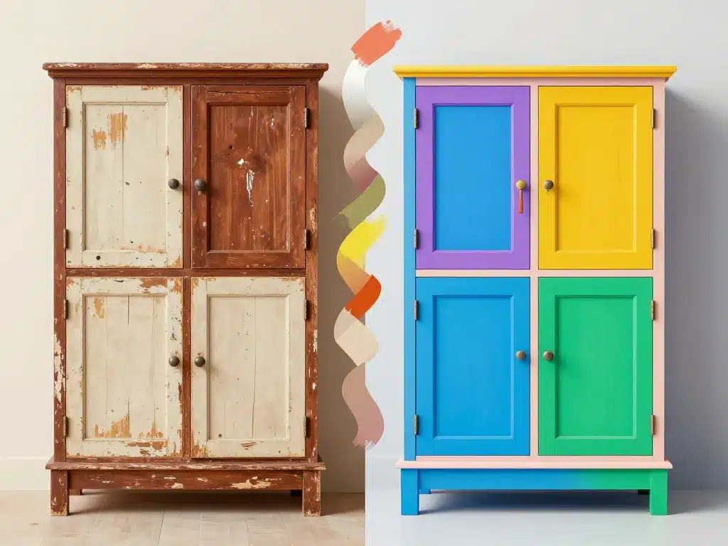 Techniques créatives pour relooker un meuble ancien, avant/après