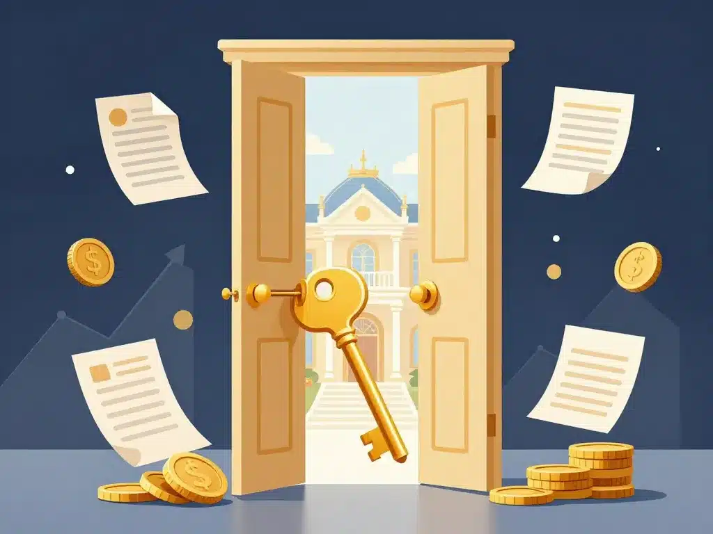 villa de luxe clé dorée symboles financiers