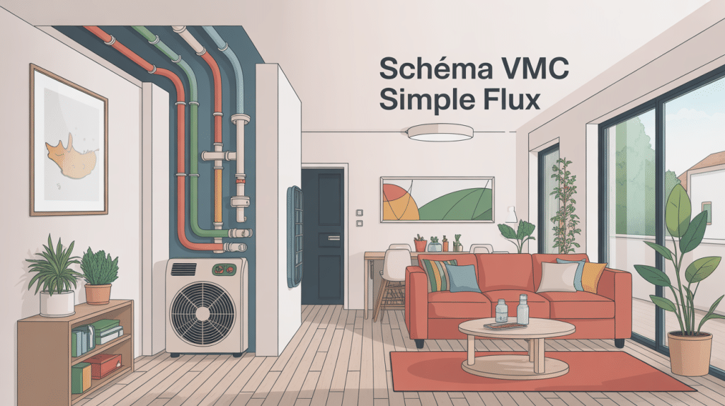 vmc simple flux schéma global maison