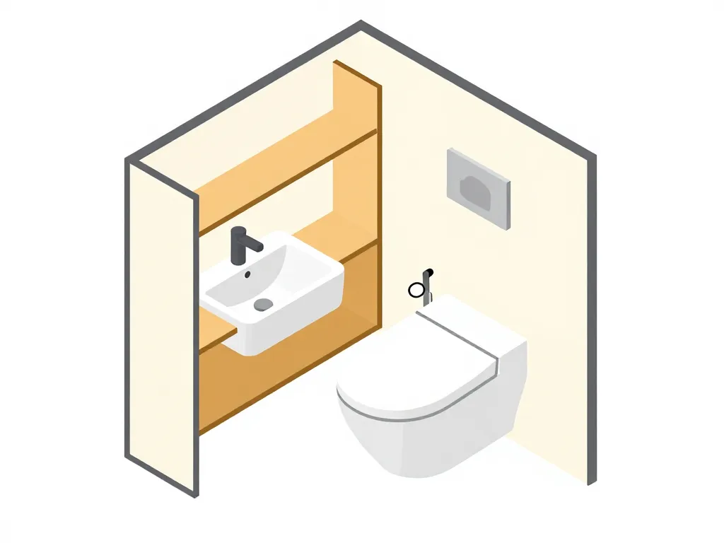 aménagement wc suspendu meuble dans salle de bains compacte