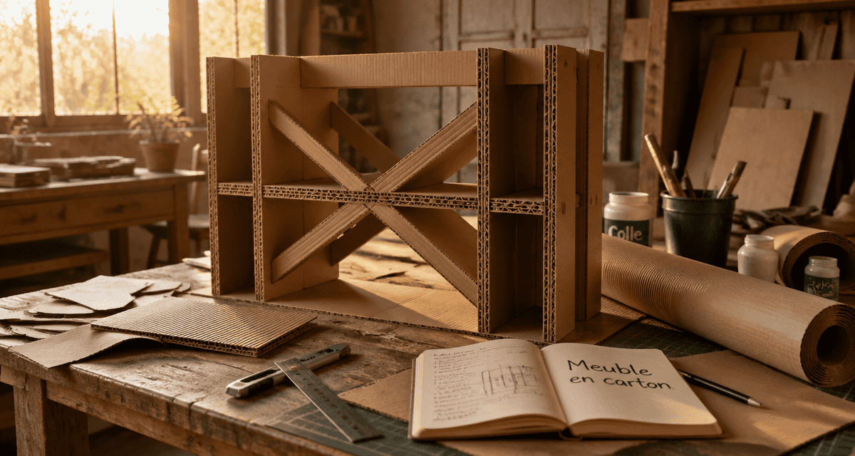 meuble en carton fabrication structure atelier