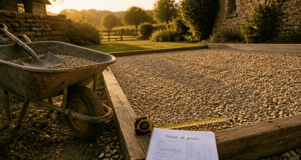 combien de m3 de gravier pour 100m2 sol chantier jardin