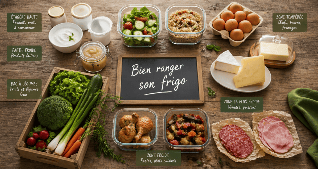 comment ranger son frigo aliments bien rangés par zones de température