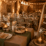 decos de mariage table champetre grange
