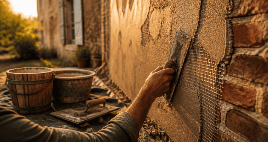 enduit sur brique artisan applique façade