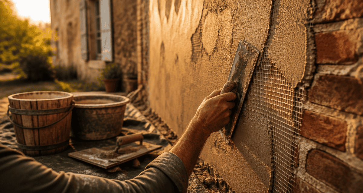 enduit sur brique artisan applique façade