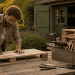 fabriquer meuble palette ponçage planche outils