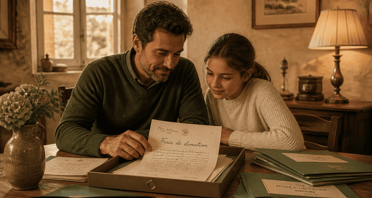 frais donation père et fille documents notariés