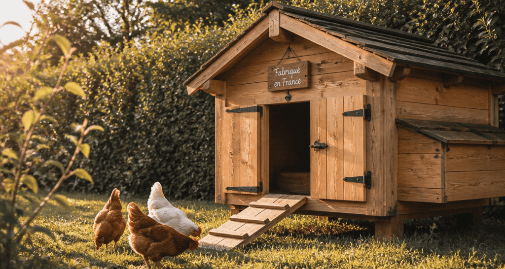 france poulailler en bois massif dans un jardin