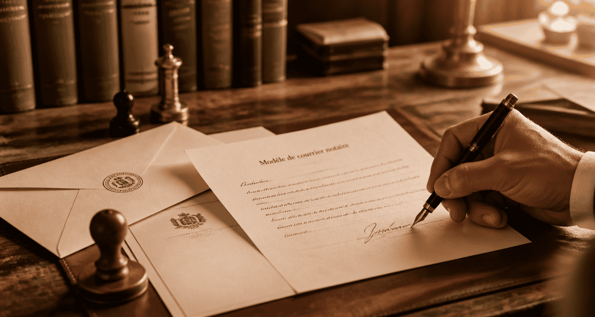 modèle de lettre pour un notaire signé sur bureau