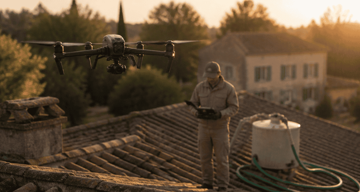 nettoyage toiture par drone avis sur toit ancien