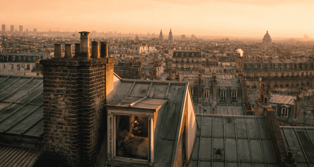 toiture zinc paris au coucher du soleil