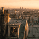 toiture zinc paris au coucher du soleil