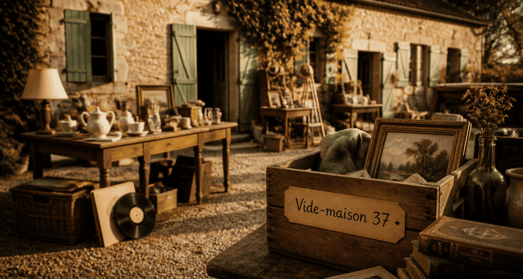 vide maison 37 en Indre-et-Loire tables objets anciens