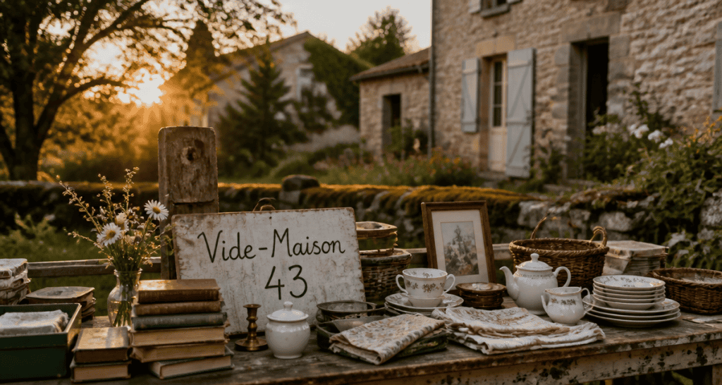 vide maison 43 table vaisselle ancienne jardin